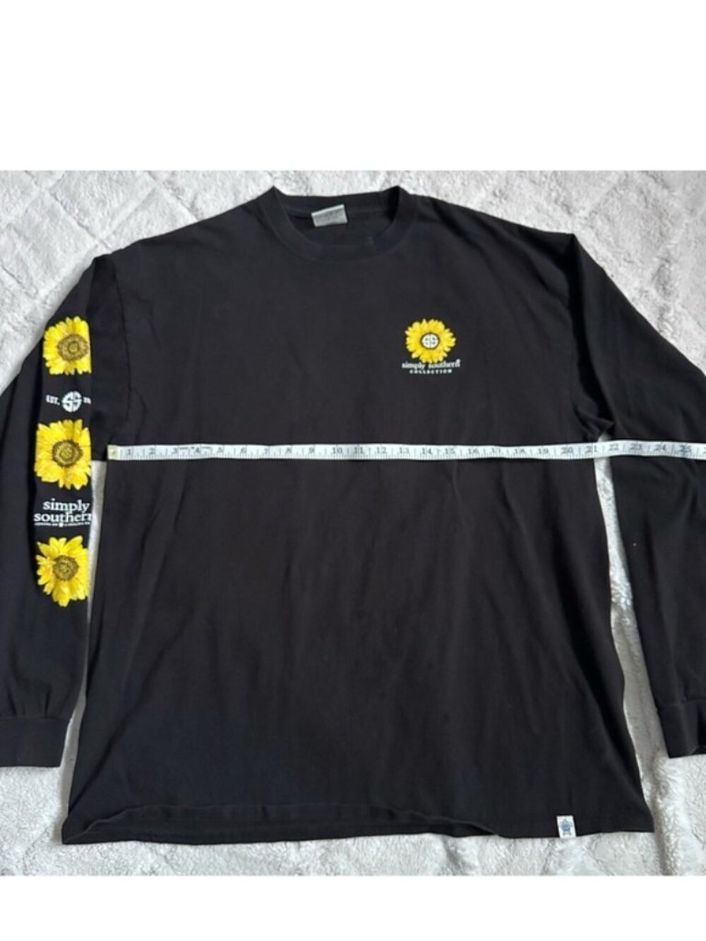 Simply Southern | Black Be Kind Sunflower Long Sleeve T-Shirt | Size XLarge - Picture 10 of 11